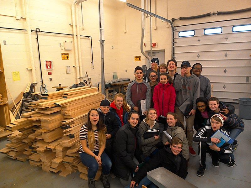 VCI woodshop class receives donation of maple, red oak