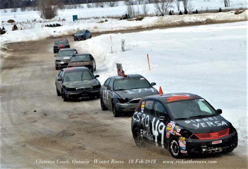 Car-racing on icy track at Clarence Creek: a popular annual event
