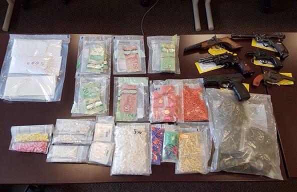 Nine arrested in Alexandria; drugs, cash, weapons seized