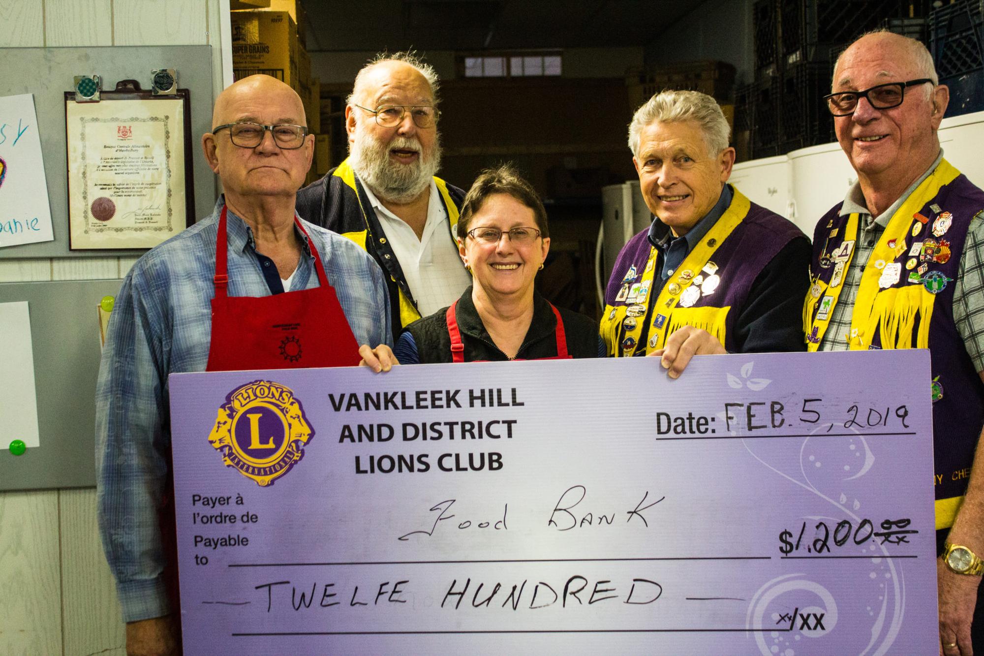 Lions Club donates $3,600 to area food banks