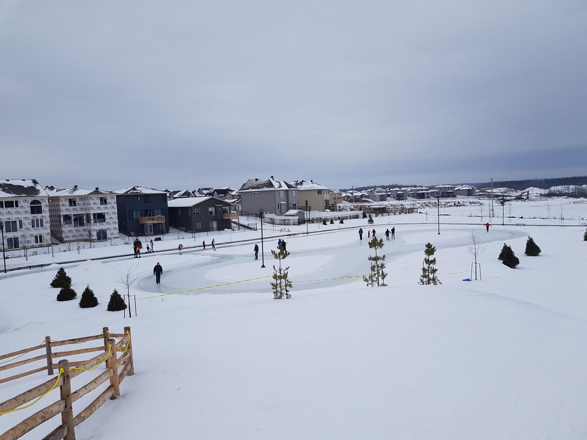 Skate path, sledding hill at winter-themed park in Clarence-Rockland