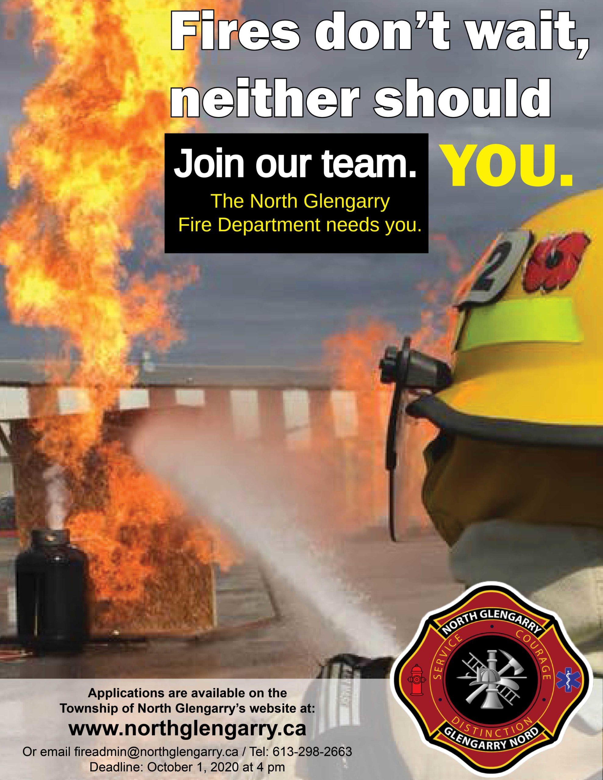 The North Glengarry Fire Department is recruiting