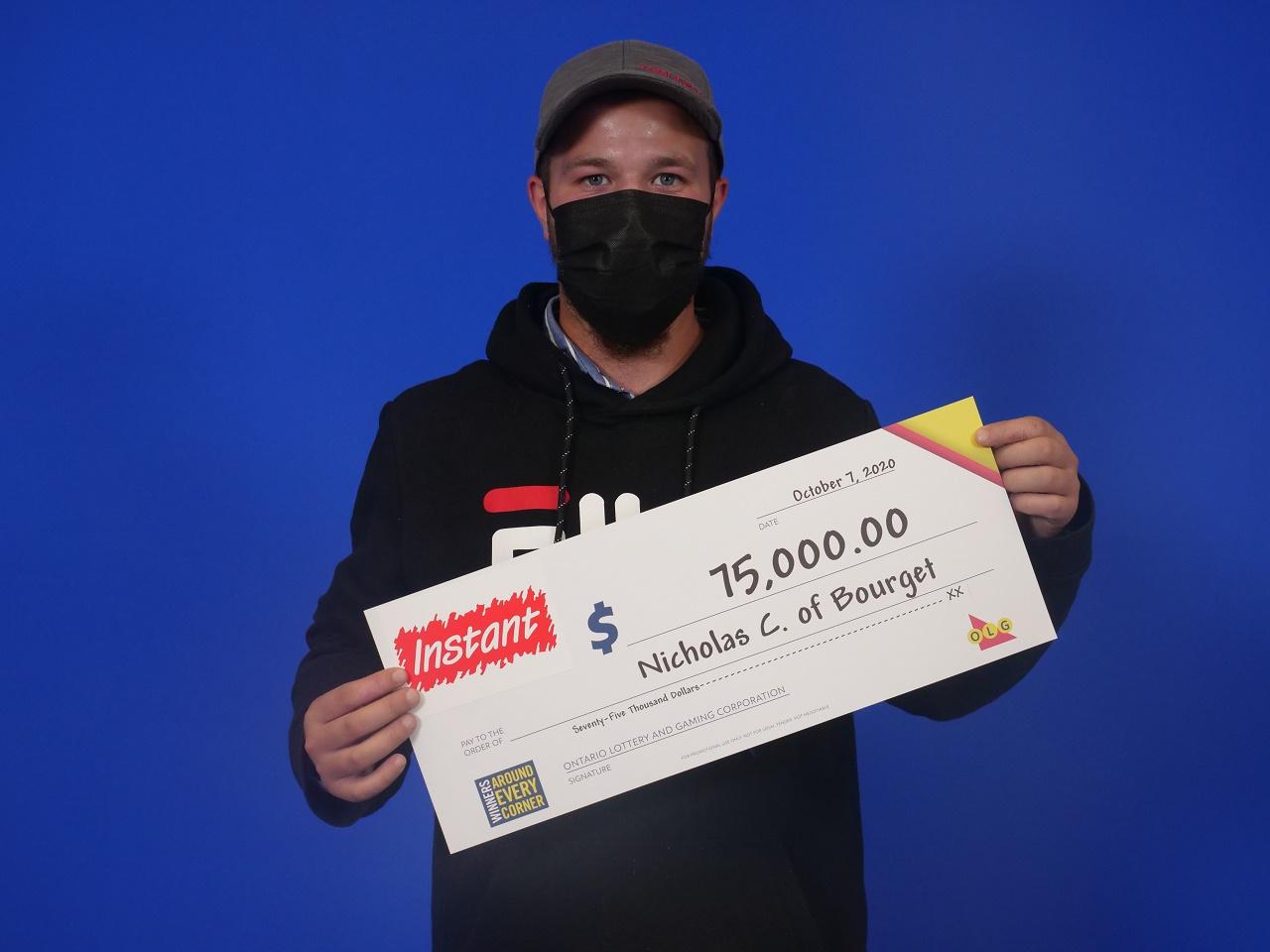 Bourget resident wins $75,000 in lottery