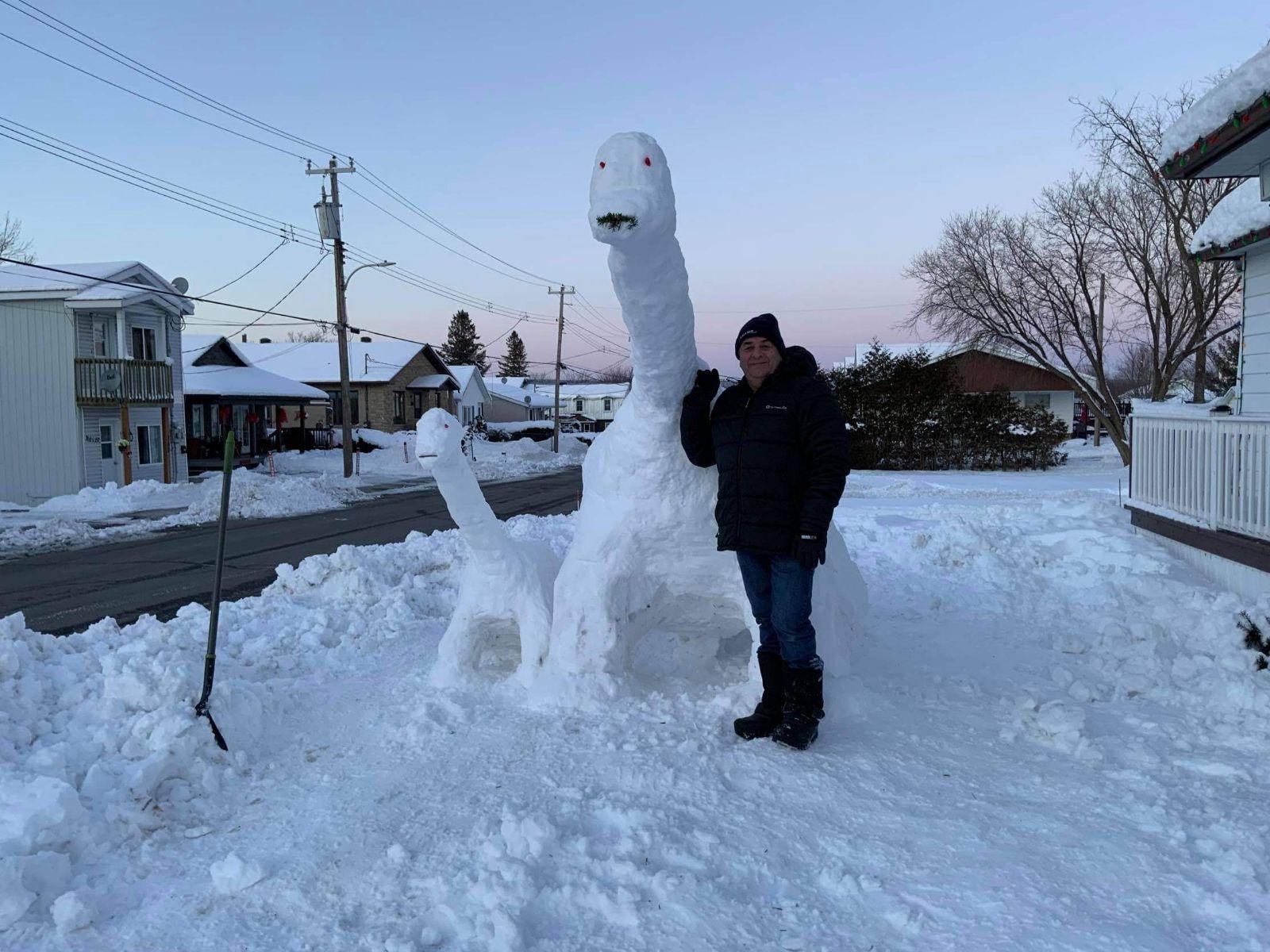Hawkesbury man brings colour and happiness to winter with snow sculptures