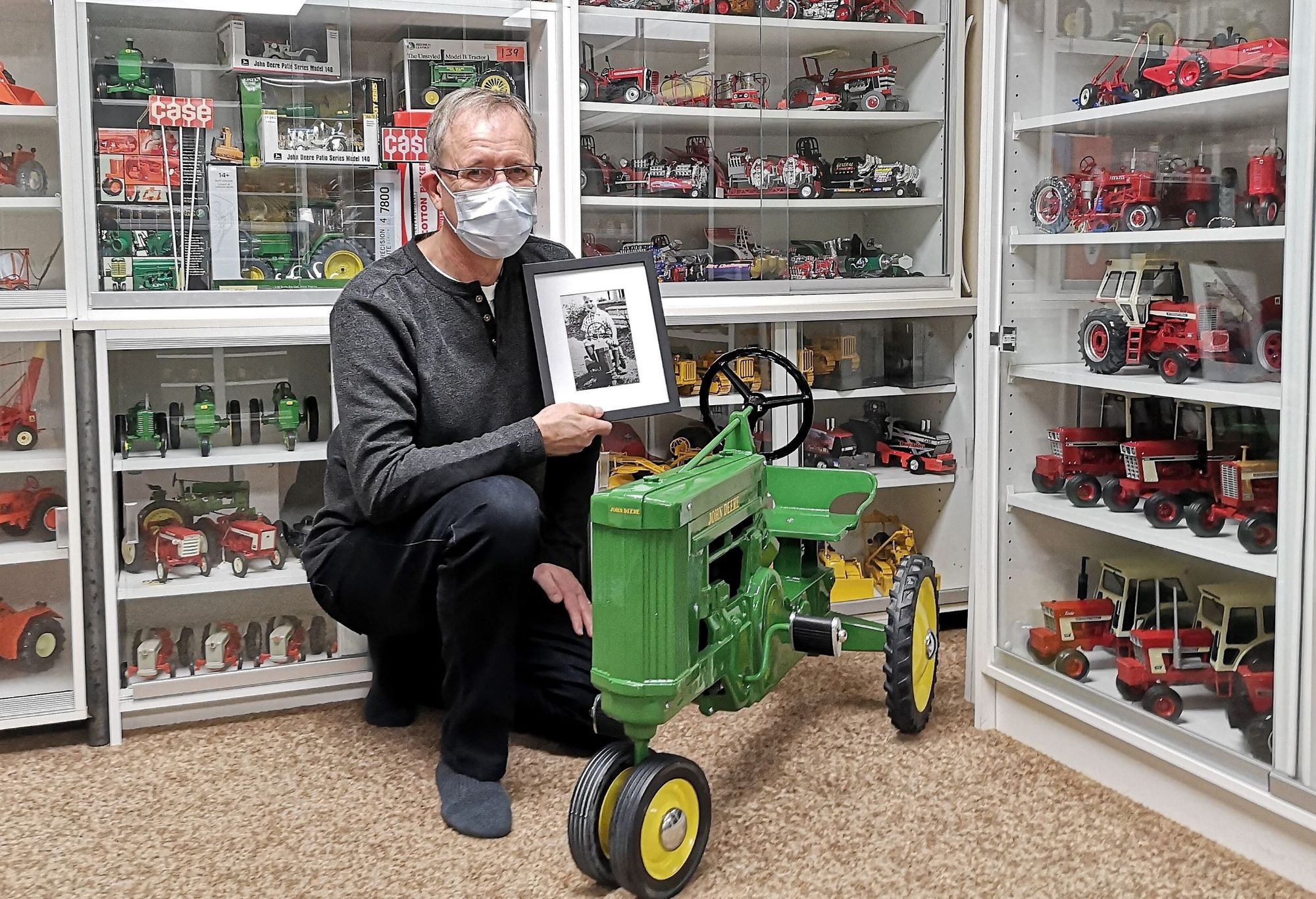 Massive toy tractor collection inspired by family farm equipment history and personal tragedies