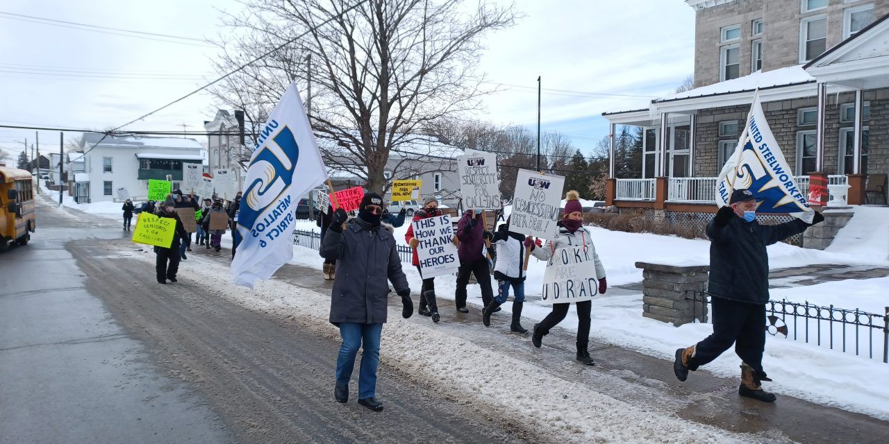 Employees at Alexandria facility picket for a better deal