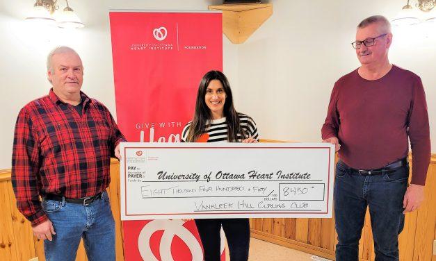 Vankleek Hill Curling Club donates $8,450 to University of Ottawa Heart Institute Foundation