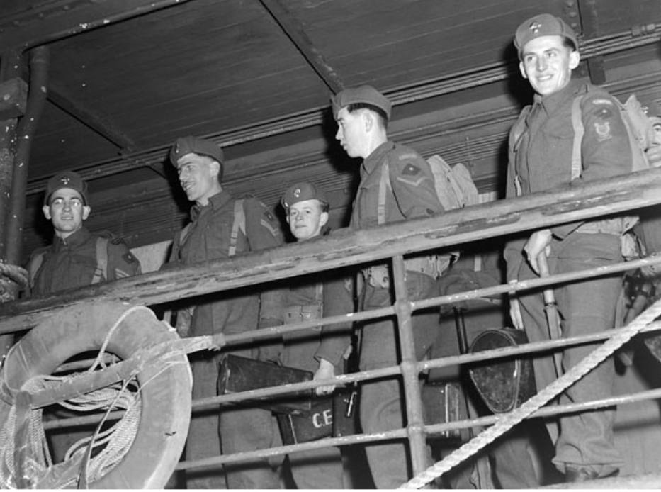 Canadian soldiers returning to British Columbia after the Battle of Kiska, November 1943. Photo: Library and Archives Canada