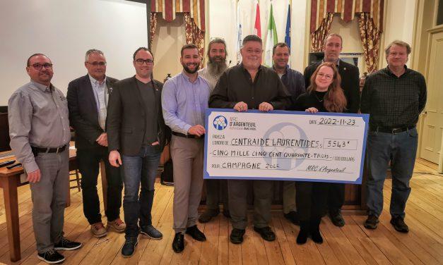 MRC d’Argenteuil contributes $5,543 to Centraide