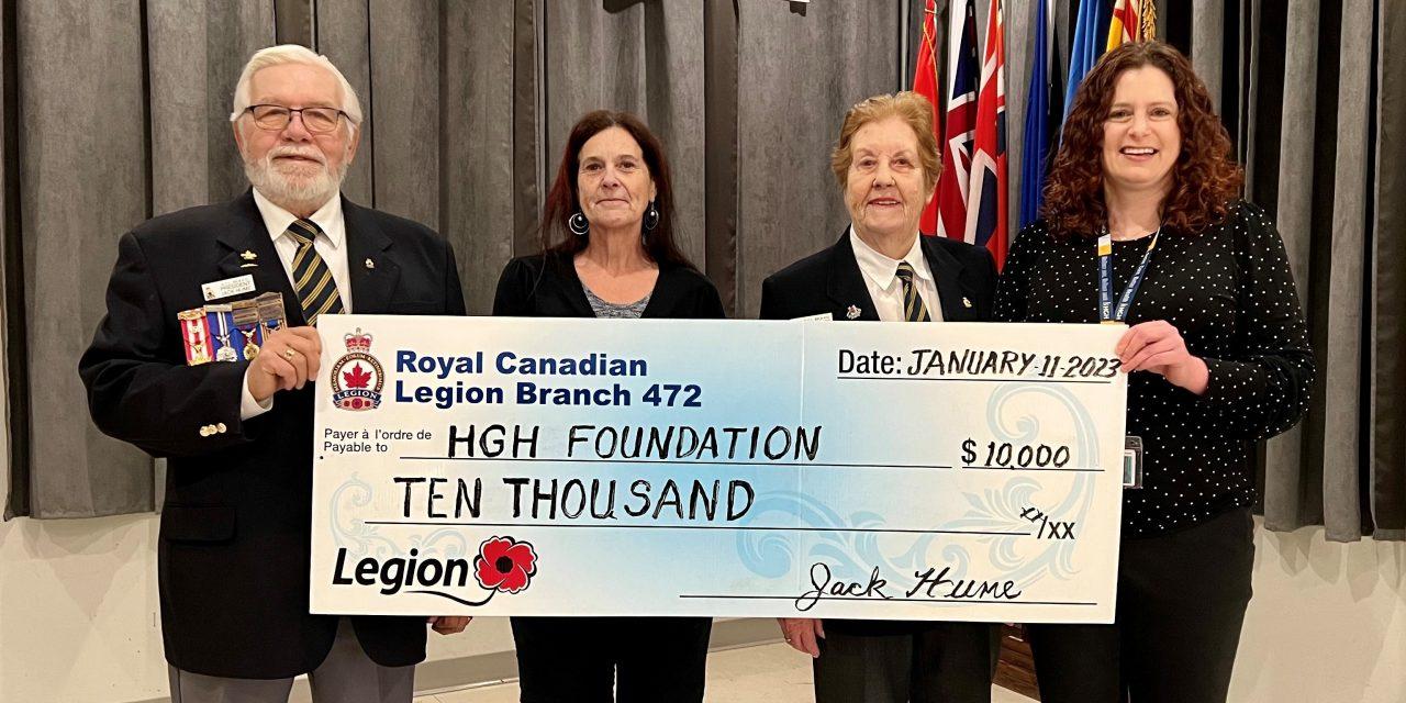 Legion, Ladies’ Auxiliaries donate to HGH Foundation