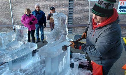 Carving creations from ice